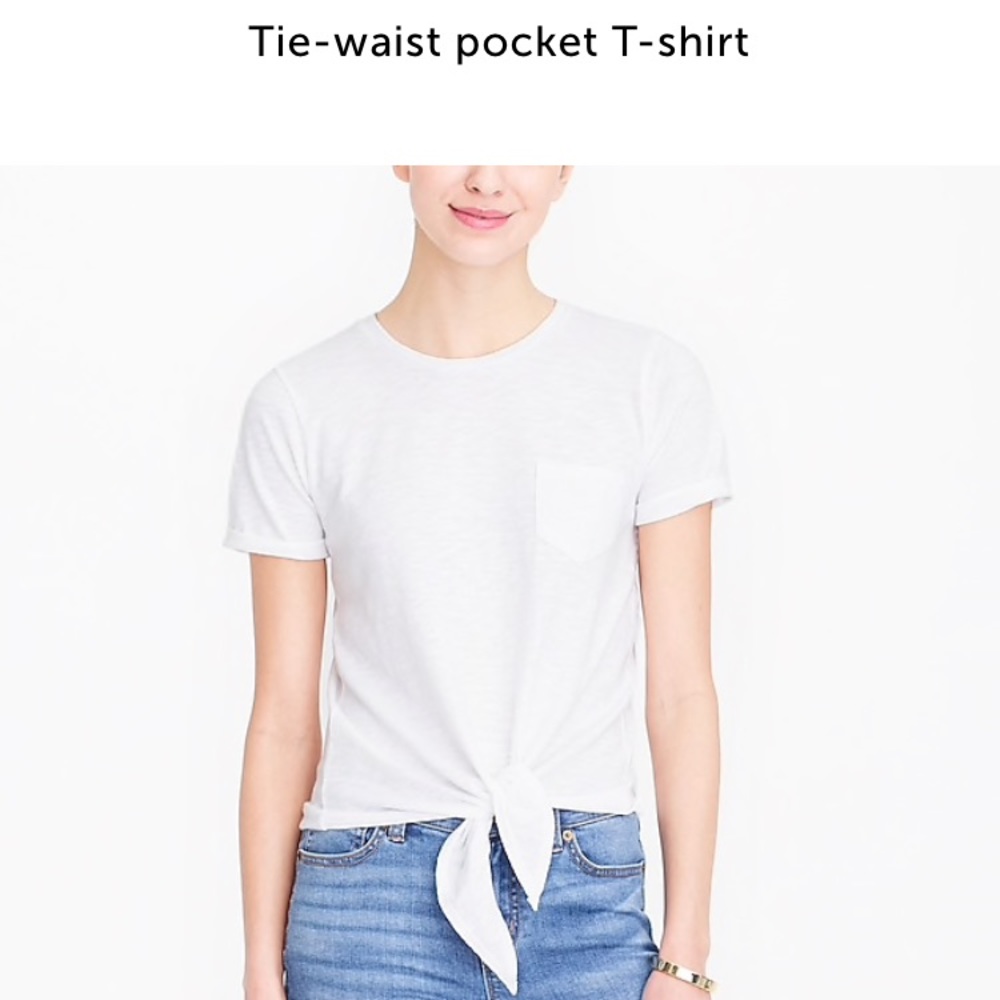 Jcrew Front Tie T-Shirt - white